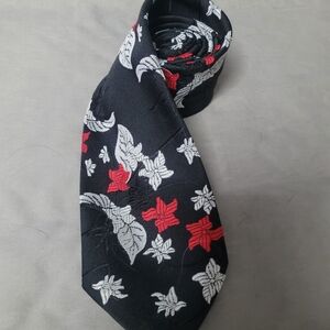 Floral Black and Red Men's Tie
